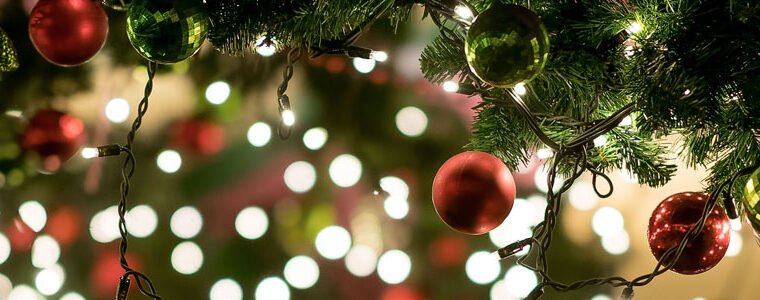 Kersthuisjes en bezoekers op de Royal Christmas Fair