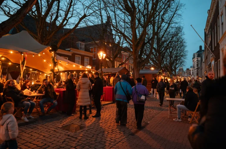 Kerstmarkt rond de Hooglandse Kerk in Leiden